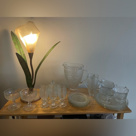 Iris and Herringbone Depression Glass - pitcher - Picture 4 of 4